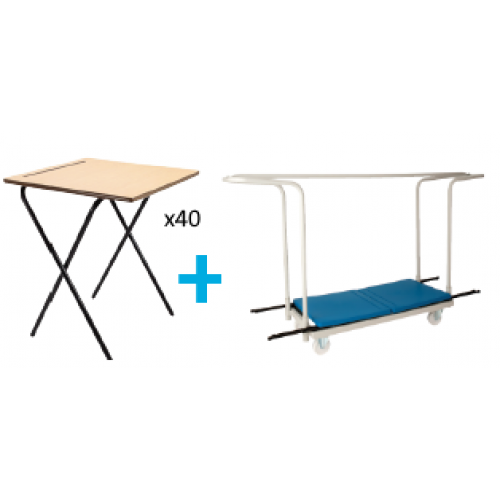 40 Premium Folding Exam Desk Package Leisure Furniture Direct